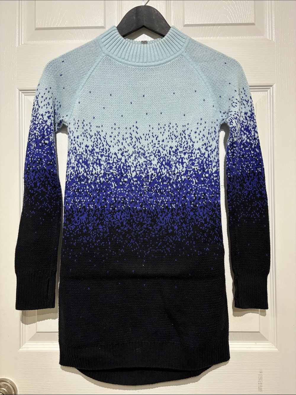 Ivivva  Ombre Gradient Crewneck Sweater Dress - Light Blue, Royal Blue & Black